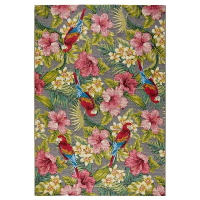 Allanie Floral Machine Woven Grey Area Rug 17 Stories Rug Size: Rectangle 160 x 230cm on Productcaster.