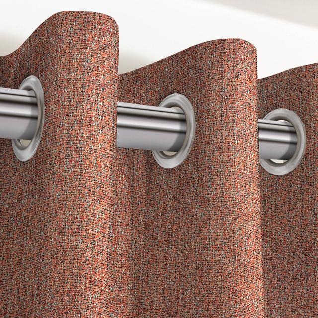 Ayantu Polyester Room Darkening Grommet / Eyelet Curtains / Drapes Pair (Set of 2) 17 Stories Panel Size: 228 W x 137 D cm, Colour: Terracotta on Productcaster.