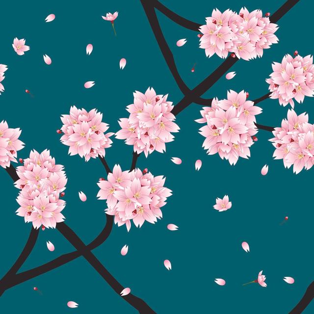 Sakura Blossom Flowers by Asamask92 - Wrapped Canvas Print Marlow Home Co. Size: 122cm H x 122cm W x 3.8cm D on Productcaster.