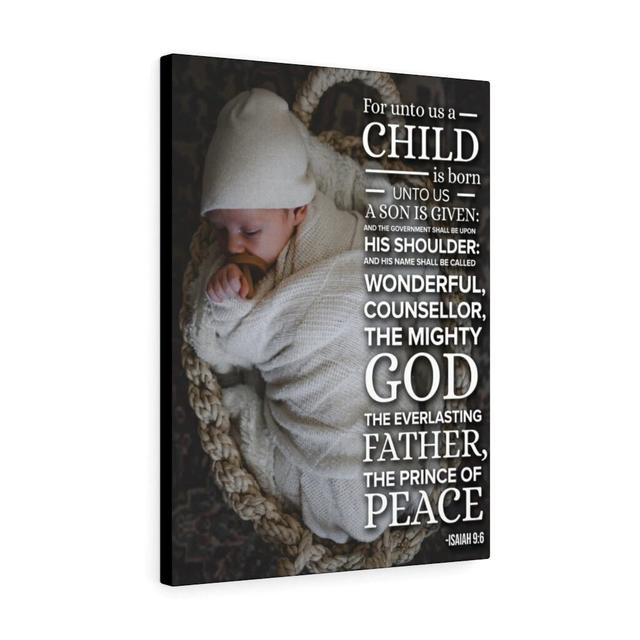 Prince of Peace Isaiah 9:6 - Wrapped Canvas Typography Blue Elephant Size: 41cm H x 30cm W on Productcaster.