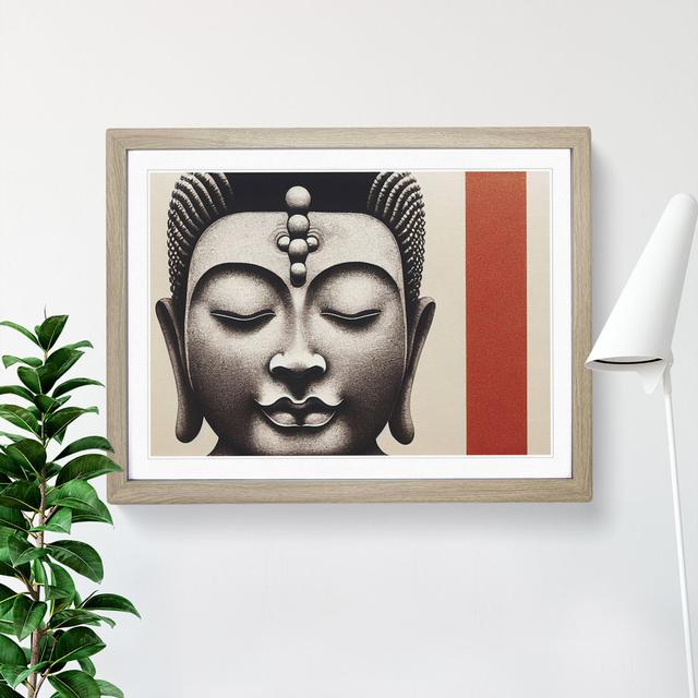 Vintage Buddha - Picture Frame Graphic Art Latitude Vive Size: 25cm H x 34cm W x 2cm D, Frame Colour: Oak on Productcaster.