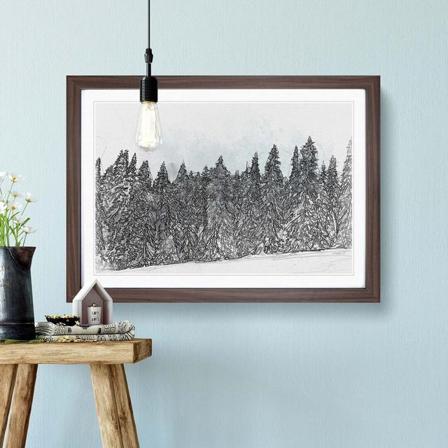 Points of the Trees in Abstract - Picture Frame Graphic Art Print East Urban Home Size: 50cm H x 76cm W x 2cm D, Frame Option: Walnut on Productcaster.