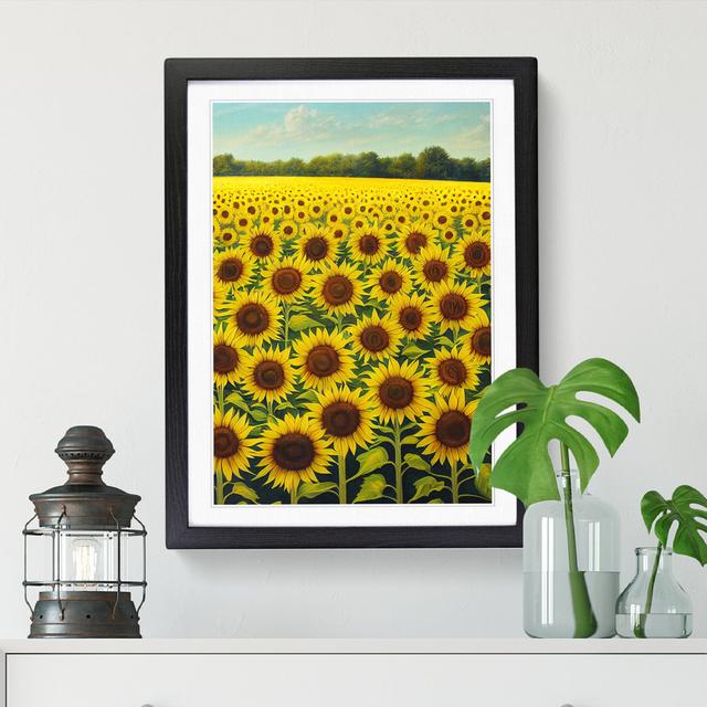 Sunflower Field Art Vol.5 - Single Picture Frame Print Brambly Cottage Frame Option: Oak, Size: 34cm H x 25cm W x 2cm D on Productcaster.