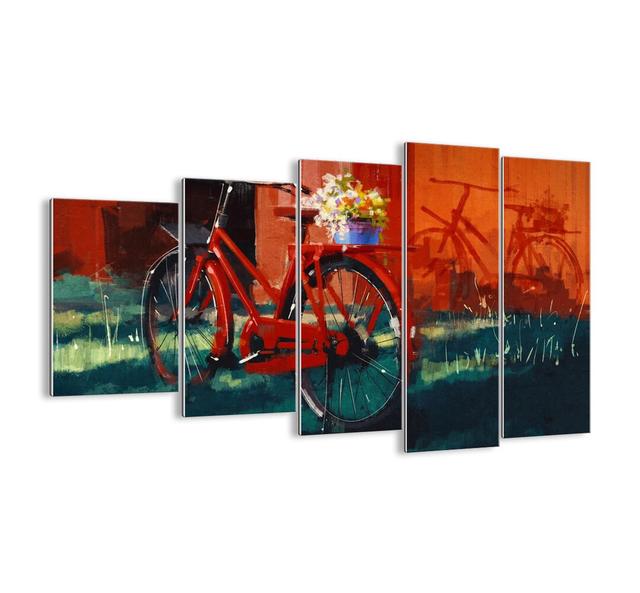 I Want to Ride My Bicycle - 5 Piece Unframed Graphic Art Print Set on Glass Ebern Designs Size: 100cm H x 150cm W x 1.8cm D on Productcaster.