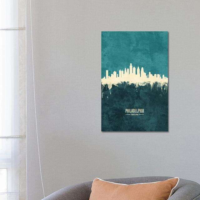 Philadelphia Pennsylvania Skyline by Michael Tompsett - Wrapped Canvas Print Latitude Run Size: 66.04cm H x 45.72cm W x 1.91cm D on Productcaster.