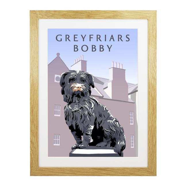 Greyfriars Bobby by Richard O'Neil - Graphic Art Print on Paper East Urban Home Format: Oak Wood Frame, Size: 54 cm H x 44 cm W x 2.2 cm D on Productcaster.