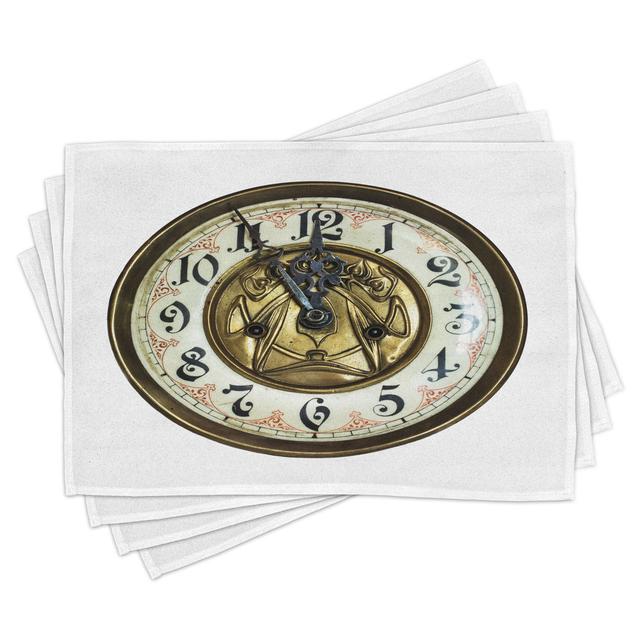 Place Mats Set of 4, Antique Clock with Face, Multicolor (Set of 4) East Urban Home on Productcaster.