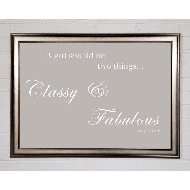 Classy N Fabulous Beige Framed Print August Grove Size: 84.1cm H x 118.9cm W on Productcaster.