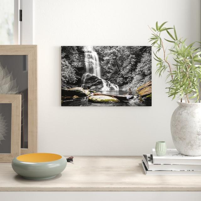 Leinwandbild „Schöner Wasserfall mit Steinturm", Grafikdruck Pixxprint Größe: 40 cm H x 60 cm B on Productcaster.