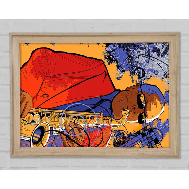 Saxophone Player 1 - Single Picture Frame Art Prints Bright Star Size: 21cm H x 29.7cm W x 1.5cm D on Productcaster.