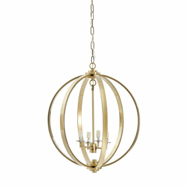 Santos 4-Light Globe Chandelier Canora Grey Finish: Brass on Productcaster.