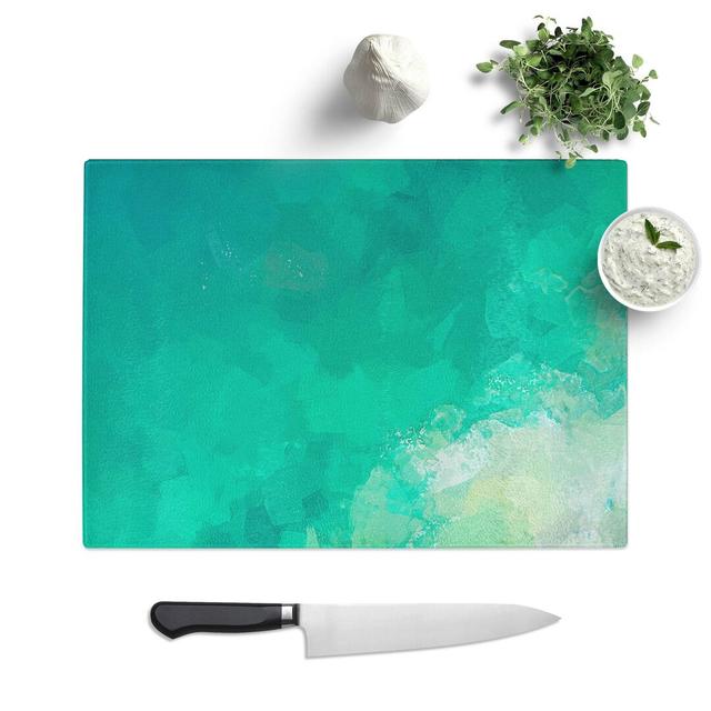 Glass Green Ocean in Abstract Chopping Board East Urban Home Size: 39 cm W x 28.5 cm L on Productcaster.