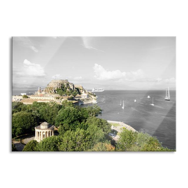 View Of Agios Mattheos - No Frame Print on Glass Longshore Tides Size: 70cm H x 100cm W x 0.4cm D on Productcaster.