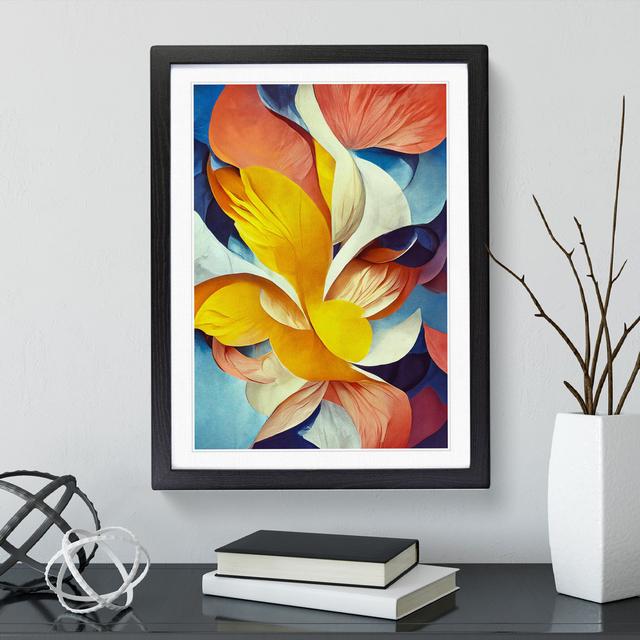 Modern Abstract Floral No.4 - Picture Frame Painting Metro Lane Frame Colour: Black, Size: 64cm H x 46cm W x 2cm D on Productcaster.