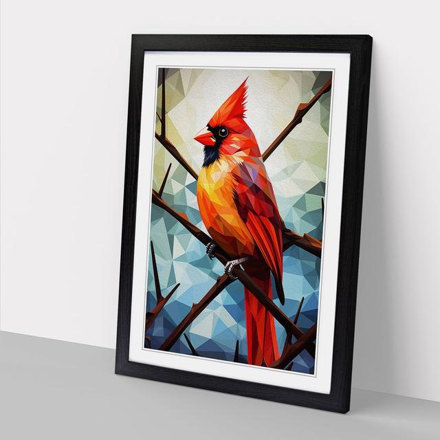 Cardinal Bird Geometric - Single Picture Frame Art Prints on Wood The Seasonal Aisle Size: 64cm H x 46cm W x 2cm D, Format: Black Framed on Productcaster.