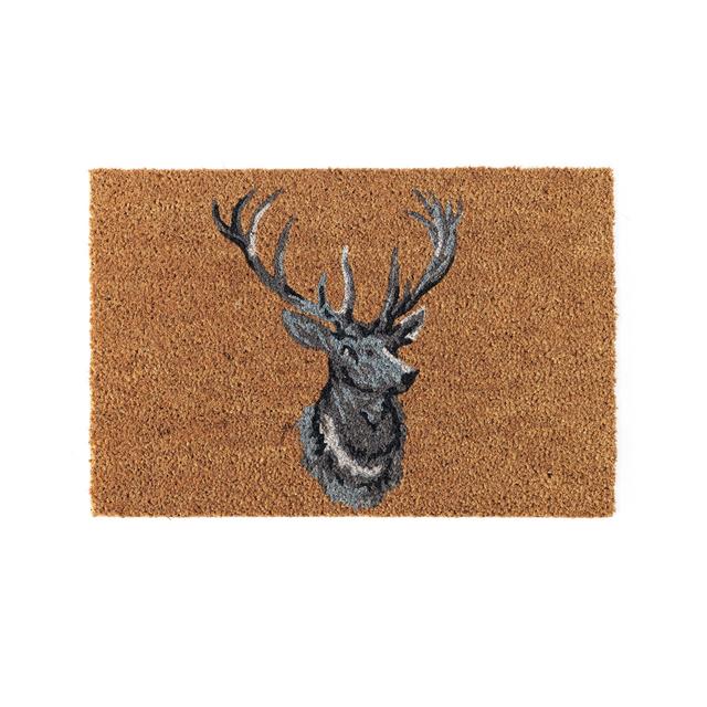 Karesinda Stag Coir 40 x 60 cm Non-Slip Door Mat Alpen Home on Productcaster.