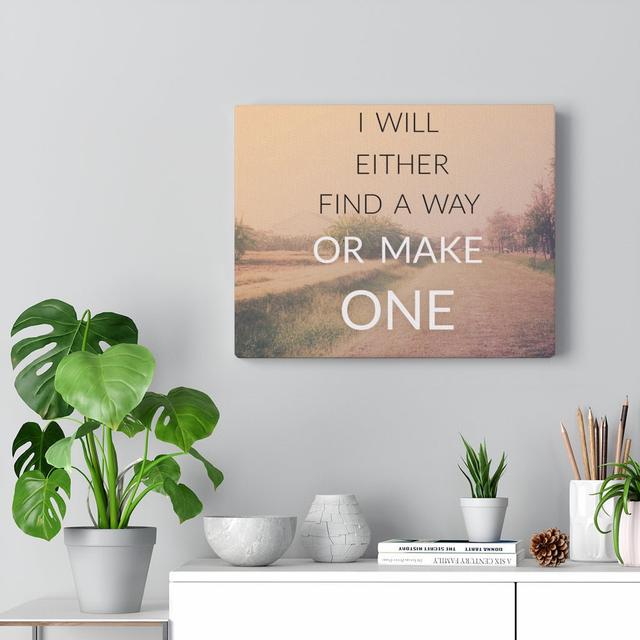 I Will Either Find A Way - Wrapped Canvas Print Blue Elephant Size: 28cm H x 36cm W on Productcaster.