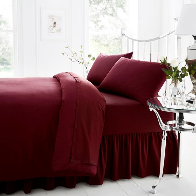 180 Thread Count Plain Cotton Blend Pillowcase (Set of 2) 17 Stories Colour: Burgundy on Productcaster.