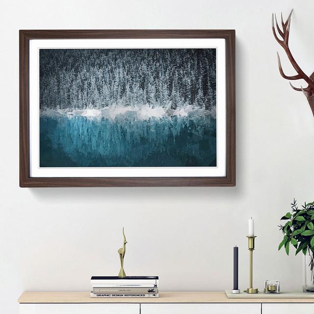 Forest Reflecting in Lake Louise in Abstract - Picture Frame Graphic Art Print East Urban Home Size: 36cm H x 48cm W x 2cm D, Frame Option: Walnut Fra on Productcaster.