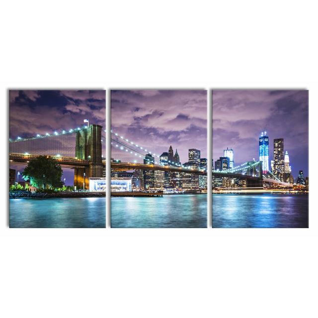 New York Skyline Photographic Print Multi-Piece Image on Canvas East Urban Home Size: 100 cm H x 210 cm W on Productcaster.