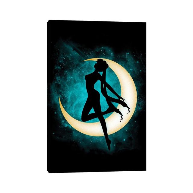 Silhouette Under The Moon Happy Larry Format: Wrapped Canvas, Size: 66.04cm H x 45.72cm W x 1.91cm D on Productcaster.