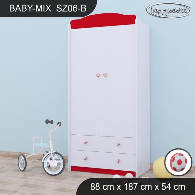 Baby 2 Door Wardrobe Happy Babies Colour: Red on Productcaster.