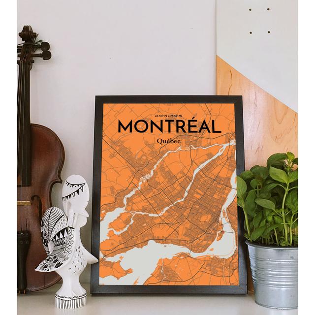 Montreal City Map - No Frame Print East Urban Home Size: 43 cm H x 28 cm W on Productcaster.