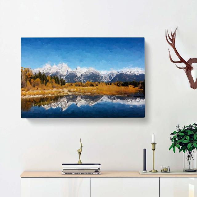 The Teton Mountain Range In Abstract - Wrapped Canvas Print East Urban Home Size: 60cm H x 91cm W x 3cm D on Productcaster.