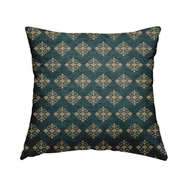 Woodson Square Throw Cushion Mercer41 Colour: Green/Gold, Size: 43cm H x 43cm W x 5cm D on Productcaster.