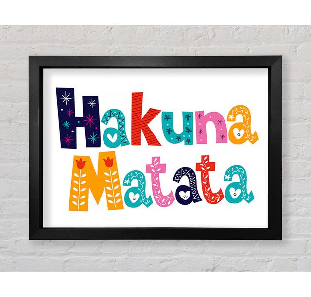 Hakuna Matata - Print Happy Larry Size: 42cm H x 59.7cm W x 3.4cm D, Format: Black Framed Paper on Productcaster.