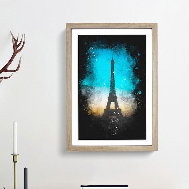 Eifel Tower in Paris France - Picture Frame Painting Print East Urban Home Frame Option: Oak Framed, Size: 33cm H x 24cm W x 2cm D on Productcaster.