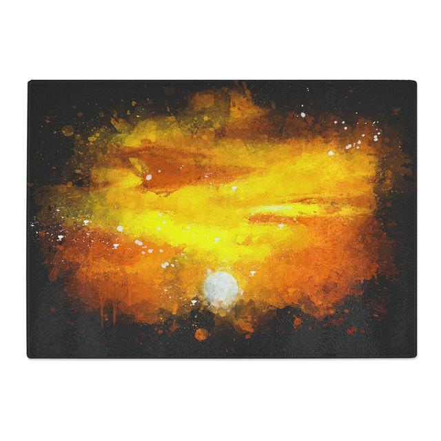 Tempered Glass Striking Orange Sunset Chopping Board East Urban Home Size: 20 cm x 28.5 cm on Productcaster.