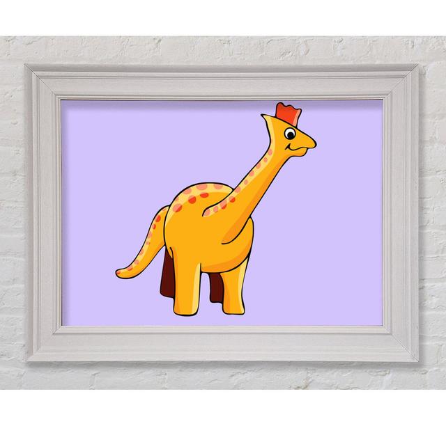 Big Herbivore Dinosaur Long Neck - Single Picture Frame Art Prints Zoomie Kids Colour: Lilac, Size: 59.7cm H x 84.1cm W x 8cm D on Productcaster.