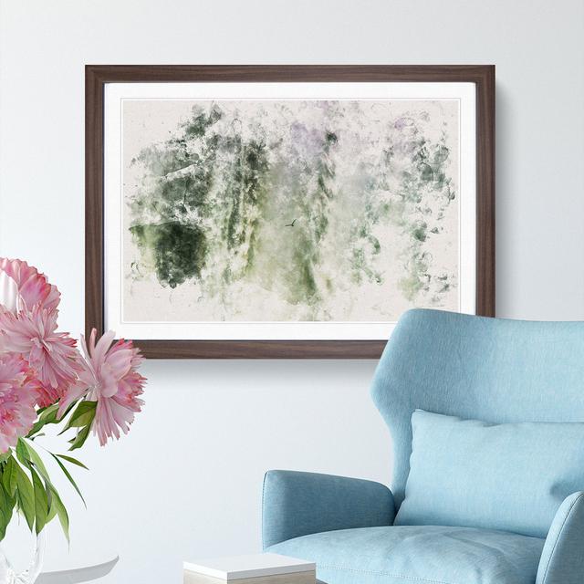 Bird Flying by the Waterfall Watercolour - Picture Frame Graphic Art Print East Urban Home Frame Option: Walnut Framed, Size: 40cm H x 60cm W x 2cm D on Productcaster.