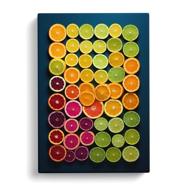 Citrus Fruits Colour Field - Print Brambly Cottage Size: 50cm H x 35cm W x 3cm D on Productcaster.