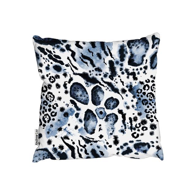 Blue Leopard Print Outdoor Cushion Andrew Lee Size: 60cm H x 60cm W on Productcaster.