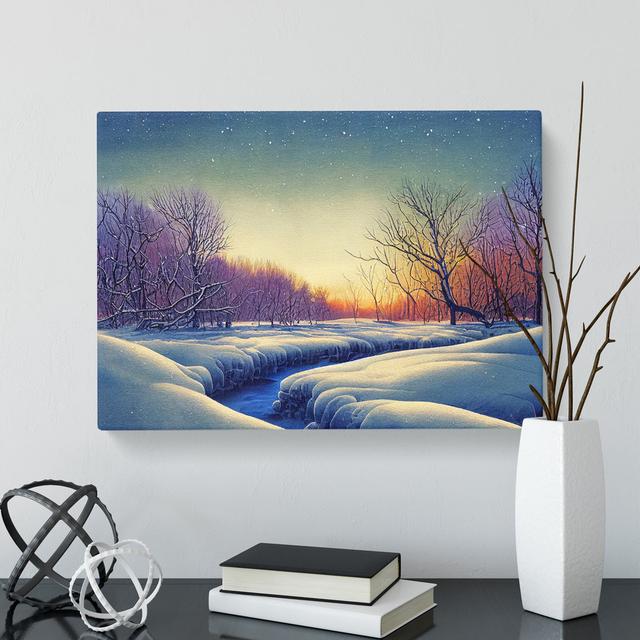 A Winter Forest Stream - Wrapped Canvas Graphic Art Alpen Home Size: 50cm H x 76cm W x 3cm D on Productcaster.