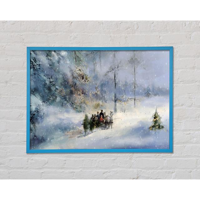 Traveling Through The Snow Framed Print Union Rustic Format: Blue Framed Paper, Size: 59.7cm H x 84.1cm W x 2cm D on Productcaster.