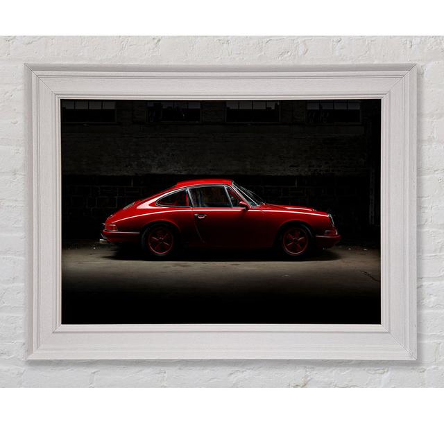 Klassischer roter Porsche - Druck Brayden Studio Größe: 84,1 cm H x 142,2 cm B x 8 cm T, Format: Poster mit weißem Rahmen on Productcaster.