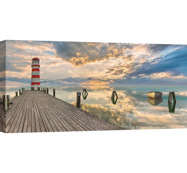 Lighthouse of Tranquillity - Wrapped Canvas Art Prints Print Highland Dunes Size: 70cm H x 140cm W on Productcaster.