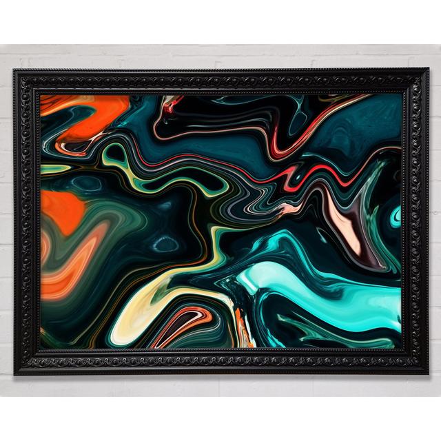 Liquid Metal Vivid Melt Framed Print Ivy Bronx Format: Black Framed Paper, Size: 59.7cm H x 84.1cm W x 3cm D on Productcaster.