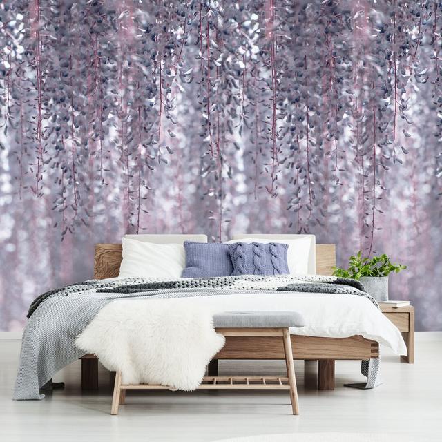 Dorah Glitter Wall Mural 17 Stories Size: L290 x W416 cm, Colour: Pink/Silver/White on Productcaster.