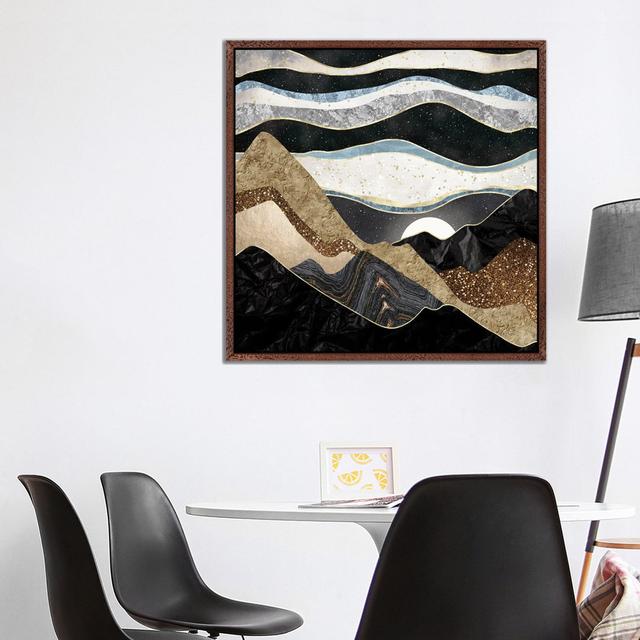 Desert Glow - Graphic Art Print on Canvas Ebern Designs Format: Classic Brown Wood Framed, Size: 93.98cm H x 93.98cm W x 3.81cm D on Productcaster.