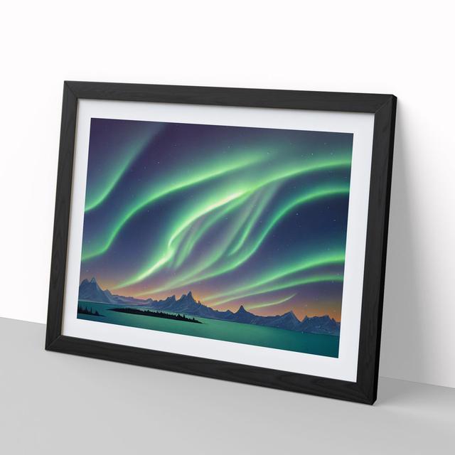 Illuminated Northern Lights - Picture Frame Graphic Art Alpen Home Frame Colour: Black, Size: 25cm H x 34cm W on Productcaster.