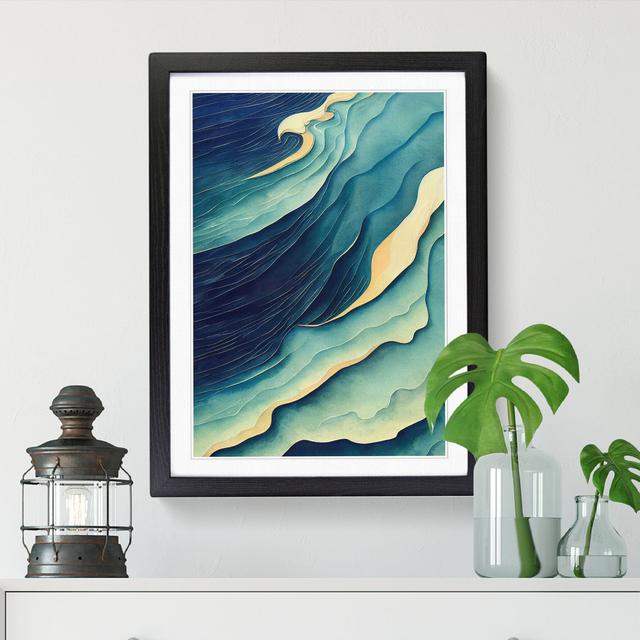 Watercolour Ocean Vol.9 - Single Picture Frame Graphic Art Metro Lane Size: 64cm H x 46cm W x 2cm D, Frame Option: Walnut on Productcaster.