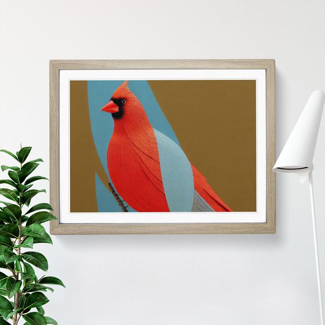 Cardinal Bird Vol.2 - Picture Frame Graphic Art The Seasonal Aisle Size: 46cm H x 64cm W x 2cm D, Frame Colour: Oak Framed on Productcaster.