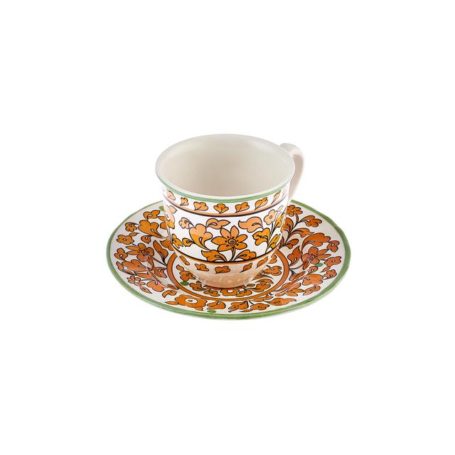 Karaca Paye Seljuk Collection 4 Piece Porcelain Tea Cup And Saucer Set For 2 People, 200Ml, Multi (Set of 2) Karaca on Productcaster.