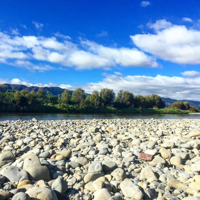 River with Blue Sky by Catherine Nesus - Wrapped Canvas Photograph 17 Stories Size: 20cm H x 30cm W on Productcaster.