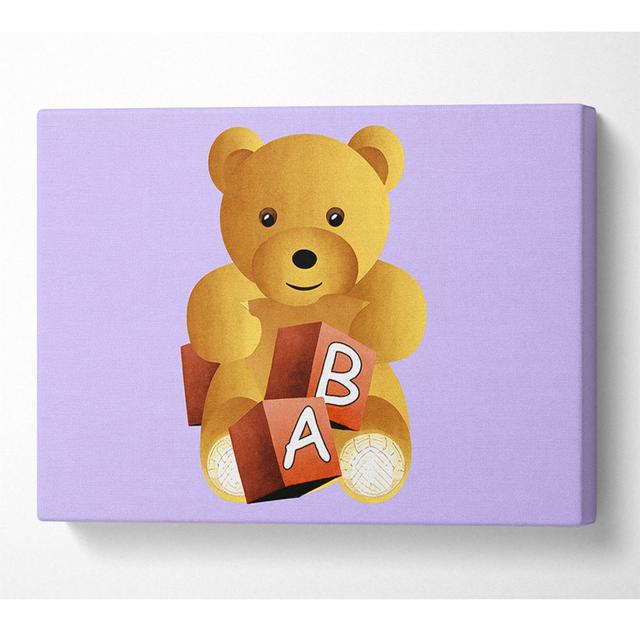 Teddy Bear Alphabet Blocks Lilac - Print Harriet Bee Size: 66cm H x 106.6cm W x 10cm D on Productcaster.