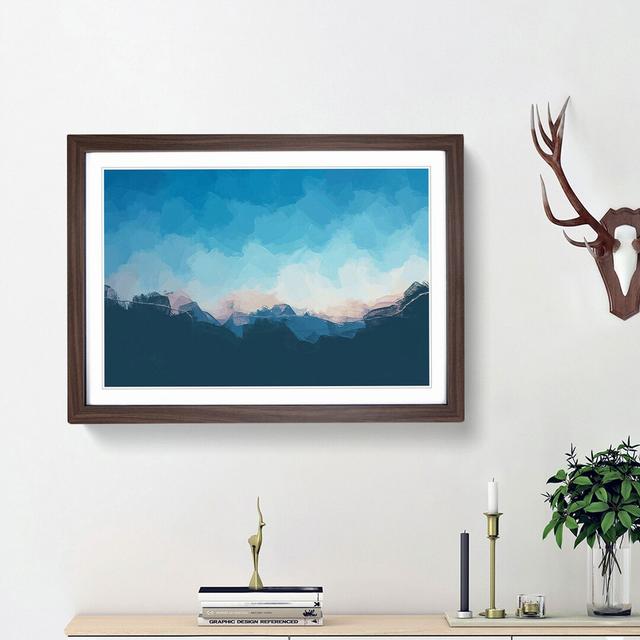 Over the Mountains in Abstract - Picture Frame Graphic Art Print East Urban Home Size: 36cm H x 48cm W x 2cm D, Frame Option: Walnut Framed on Productcaster.